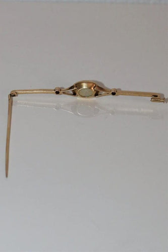 Broche Art déco - Broche-barrette en or jaune 18k opale et rubis 58 Facettes 528