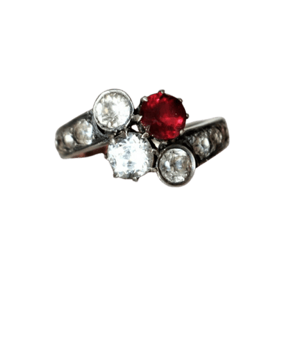 Bague 51.5 Bague Vous et Moi - Bague ancienne en or jaune 18k et argent 58 Facettes 513