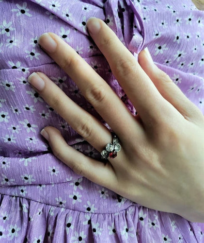 Bague 51.5 Bague Vous et Moi - Bague ancienne en or jaune 18k et argent 58 Facettes 513