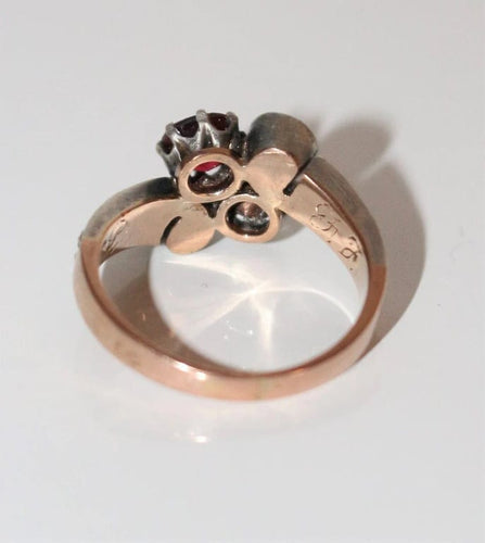 Bague 51.5 Bague Vous et Moi - Bague ancienne en or jaune 18k et argent 58 Facettes 513