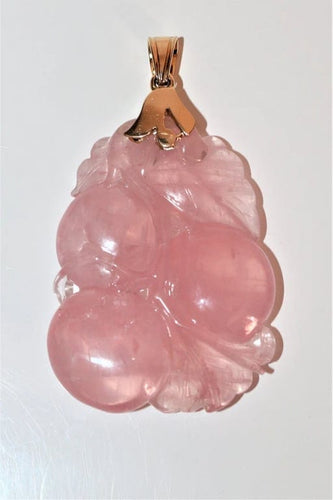 Pendentif Pendentif en quartz rose sculpté et or jaune 18 ct 58 Facettes 537