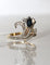 Bague 55 Bague aigrette - Diamants et saphir en or jaune et or blanc 18 carats 58 Facettes 553