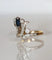 Bague 55 Bague aigrette - Diamants et saphir en or jaune et or blanc 18 carats 58 Facettes 553