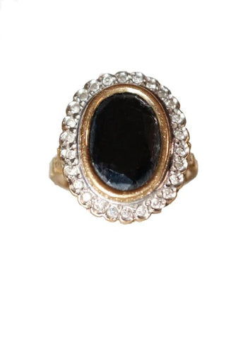 Bague 53 Bague Pompadour en or jaune et gris avec saphir et diamants 58 Facettes 561