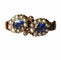 Bague 55 Bague duo ancienne en or jaune 18 carats, perles et pierres bleues 58 Facettes 573