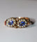 Bague 55 Bague duo ancienne en or jaune 18 carats, perles et pierres bleues 58 Facettes 573