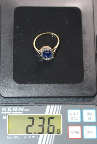 Bague 53 Bague Belle Époque en or jaune et blanc, saphir et diamants 58 Facettes 579