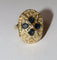 Bague 52 Bague ovale en or jaune 18 carats, saphirs et diamants 58 Facettes 587