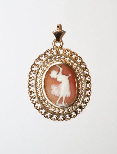 Pendentif Pendentif camée danseuse à l’antique en or jaune 18 carats 58 Facettes 592