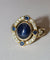 Bague 51.5 Bague en or jaune 18 carats saphir cabochon et diamants 58 Facettes 589