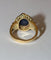 Bague 51.5 Bague en or jaune 18 carats saphir cabochon et diamants 58 Facettes 589