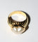 Bague 57 Bague cœur en or jaune 18 carats avec perle mabé 58 Facettes 563