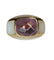 Bague 53 Bague jonc en or jaune 18 carats avec améthyste et nacre 58 Facettes 588