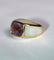 Bague 53 Bague jonc en or jaune 18 carats avec améthyste et nacre 58 Facettes 588