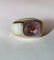 Bague 53 Bague jonc en or jaune 18 carats avec améthyste et nacre 58 Facettes 588