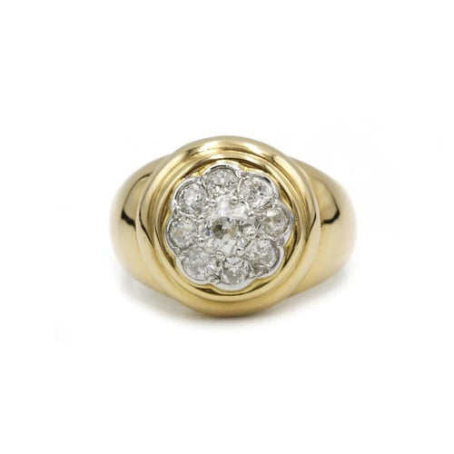 Bague 60 Bague en or jaune 750‰ et diamants taille ancienne 58 Facettes 1027