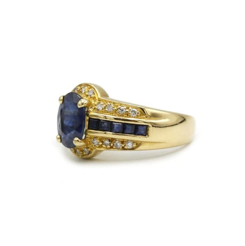 Bague 52 Bague en or jaune avec saphirs et diamants 58 Facettes 1029