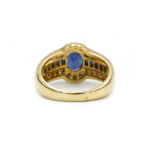 Bague 52 Bague en or jaune avec saphirs et diamants 58 Facettes 1029