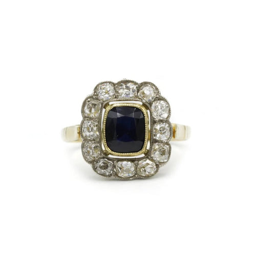 Bague 55 Bague en or 750‰ sertie d’un saphir et diamants 58 Facettes 1047