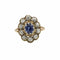 Bague 56 Bague en or jaune 750‰, saphir et diamants taille ancienne 58 Facettes 1031