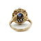 Bague 56 Bague en or jaune 750‰, saphir et diamants taille ancienne 58 Facettes 1031