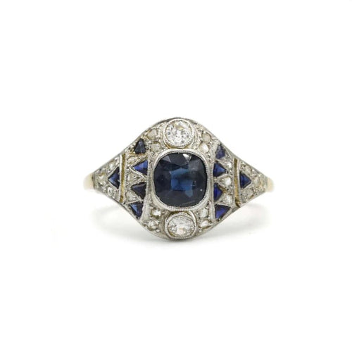 Bague 57 Bague en or 750 sertie de saphirs et diamants 58 Facettes 1127
