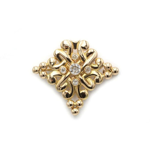 Broche Broche en or jaune 750‰ et diamants taille ancienne 58 Facettes 1023