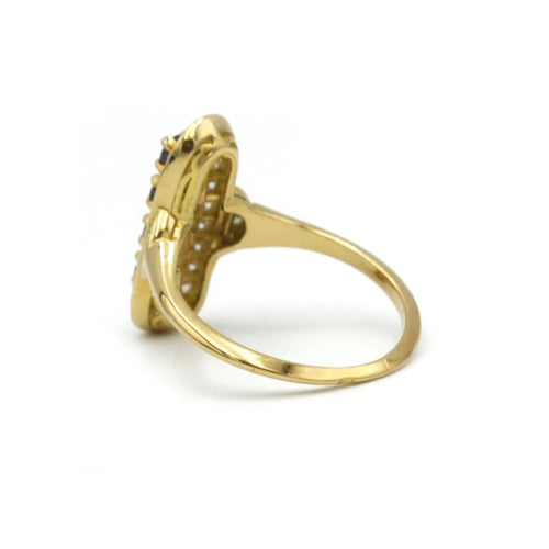 Bague 50 Bague en or jaune 750‰ sertie de diamants et saphirs 58 Facettes 1035