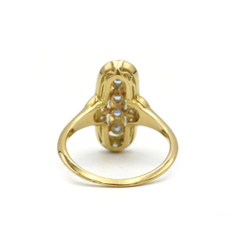 Bague 50 Bague en or jaune 750‰ sertie de diamants et saphirs 58 Facettes 1035