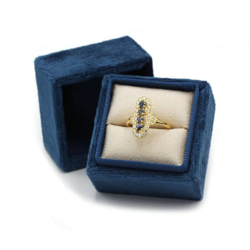 Bague 50 Bague en or jaune 750‰ sertie de diamants et saphirs 58 Facettes 1035