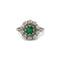 Bague 49 Marguerite - Bague en or blanc 750‰ émeraude et diamants 58 Facettes 1040