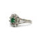Bague 49 Marguerite - Bague en or blanc 750‰ émeraude et diamants 58 Facettes 1040
