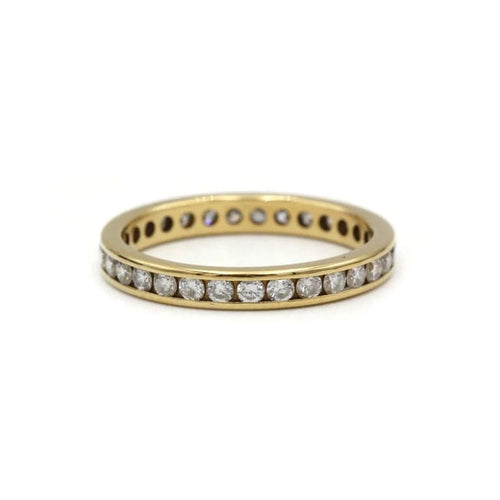 Bague 55 Alliance - Bague en or jaune 750‰ et diamants 58 Facettes 1060