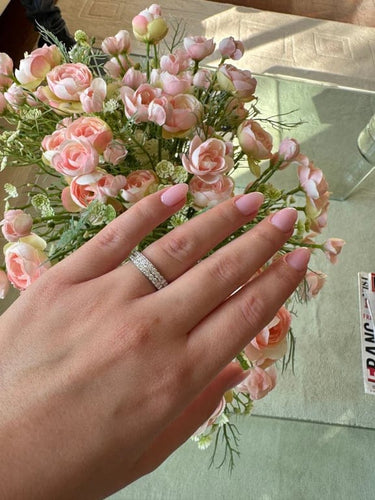 Bague 51 Bague double alliance en or blanc et diamants 58 Facettes 1077