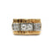 Bague 50 Bague tank en or jaune, platine et diamants 58 Facettes 1052
