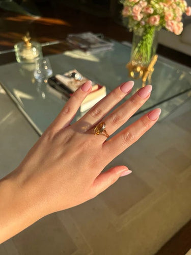Bague 54 Bague en or jaune 750‰ avec citrine 58 Facettes 1094