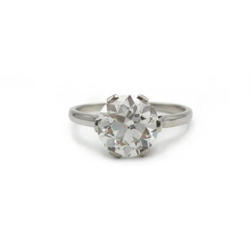 Bague 50 Solitaire Art déco - Bague en platine et diamant taille ancienne 58 Facettes 1044