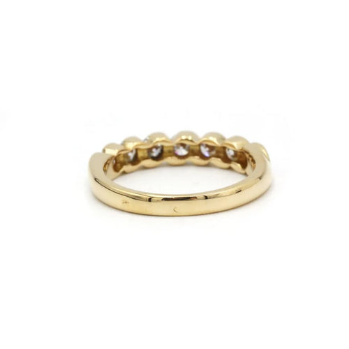 Bague 55 Demi-alliance torsadée en or jaune 750‰ et diamants 58 Facettes 1068