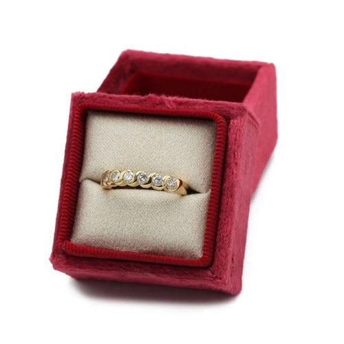 Bague 55 Demi-alliance torsadée en or jaune 750‰ et diamants 58 Facettes 1068