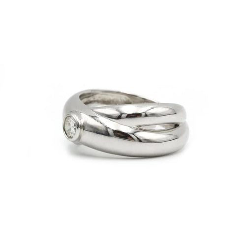 Bague 60 Bague en or blanc 750 sertie d’un diamant taille brillant 0,47 ct 58 Facettes 1076