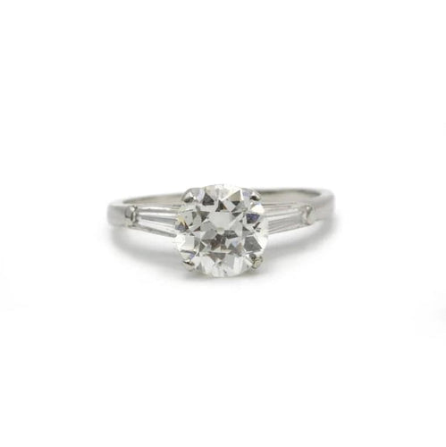 Bague 53 Solitaire - Bague en platine 950 sertie de diamants 58 Facettes 1039
