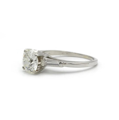 Bague 53 Solitaire - Bague en platine 950 sertie de diamants 58 Facettes 1039