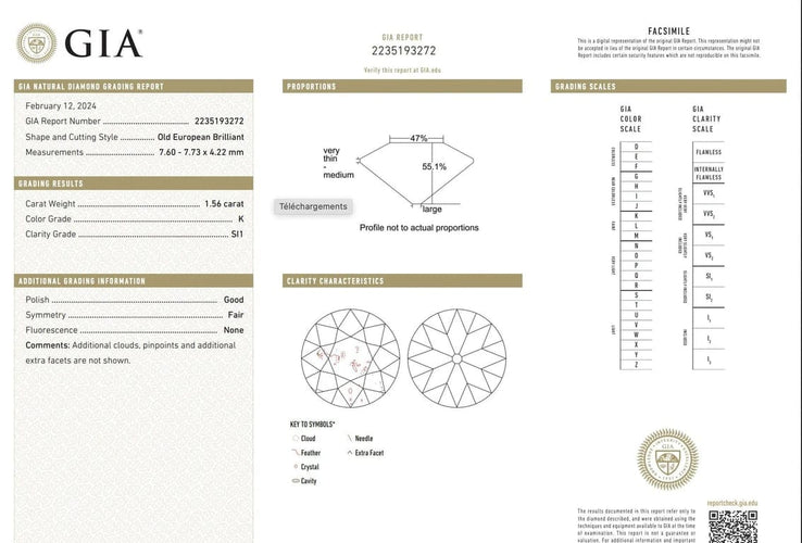 Bague 53 Solitaire - Bague en platine 950 sertie de diamants 58 Facettes 1039
