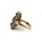 Bague 52 Bague en or jaune 750‰ et argent avec saphirs et diamants 58 Facettes 1086