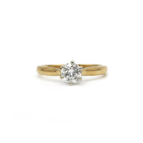 Bague 49 Solitaire - Bague en or jaune 750‰ et diamant 0,50 ct 58 Facettes 1096