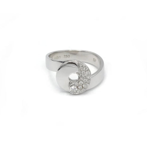 Bague 57 Dinh Van Double Sens - Bague en or blanc et diamants 58 Facettes 1095