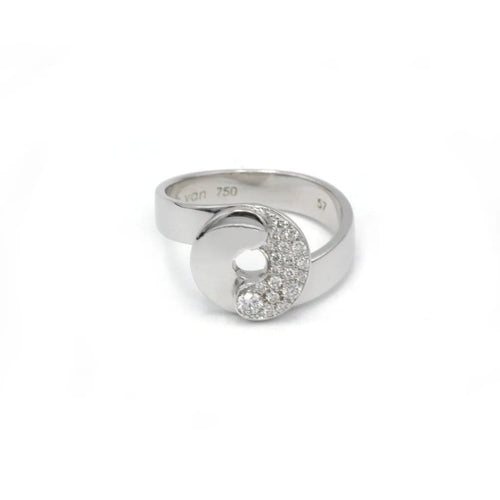 Bague 57 Dinh Van Double Sens - Bague en or blanc et diamants 58 Facettes 1095