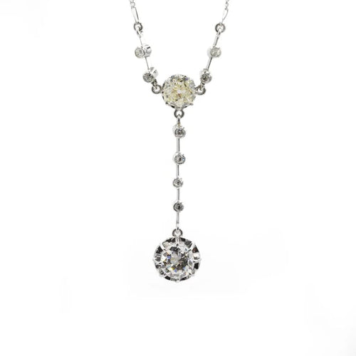 Collier Collier en platine 950 serti de diamants taille ancienne 58 Facettes 1109