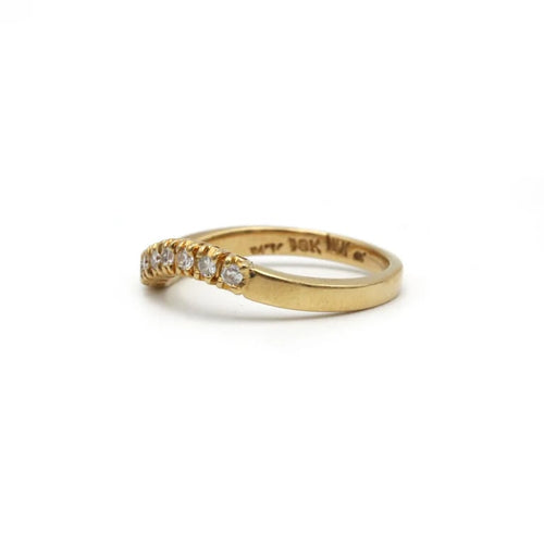 Bague 49 Demi-alliance - Bague en or jaune 750‰ et diamants 58 Facettes 1124