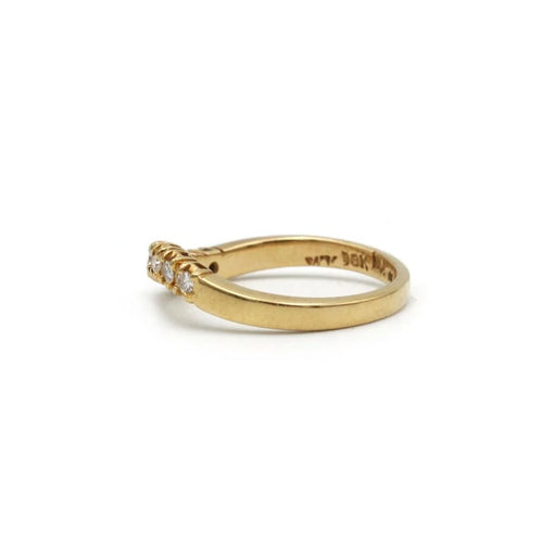 Bague 49 Demi-alliance - Bague en or jaune 750‰ et diamants 58 Facettes 1124